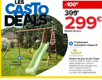 Castorama Station de jeux en pin Tulipe offre