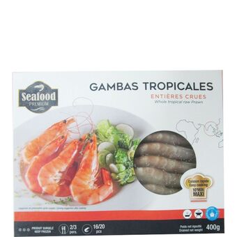 Auchan Gambas tropicales entières crues surgelées offre