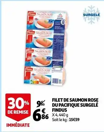 Auchan Filet de saumon rose du pacifique surgelé findus offre