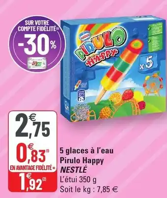G20 5 Glaces à l'eau Pirulo Happy offre