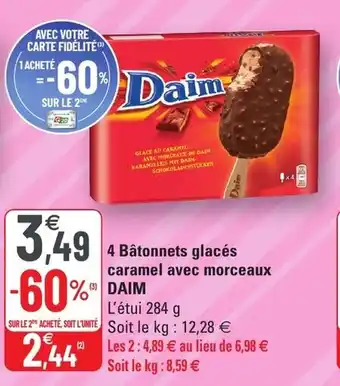 G20 4 Bâtonnets Glacés Caramel Avec Morceaux offre