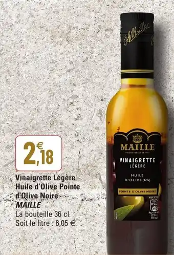 G20 Vinaigrette Légère Huile d'Olive Pointe d'Olive Noire offre