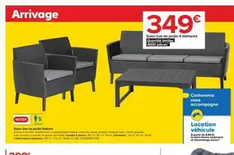 Castorama 349€ salon bas de jardin 4 éléments quantité limitée 4000 pièces offre
