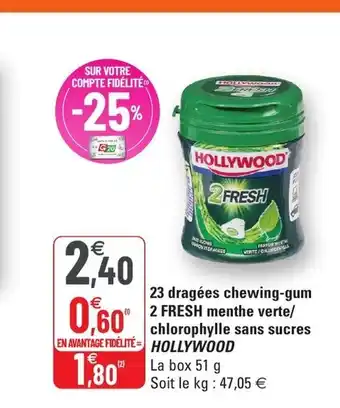 23 Dragées Chewing-Gum 2 Fresh Menthe Verte