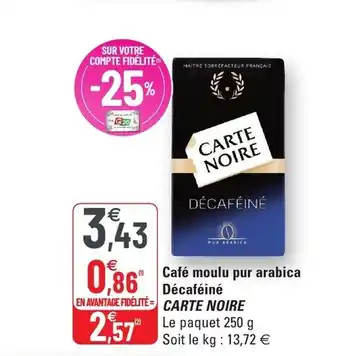 G20 Café Moulu Pur Arabica Décaféiné offre