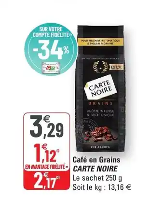 G20 Café En Grains Carte Noire offre