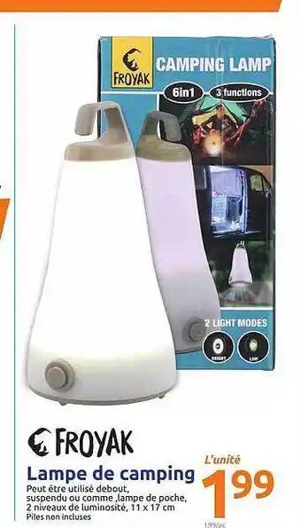 Action Lampe De Camping Froyak offre