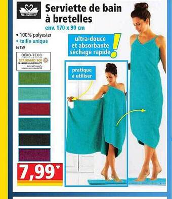 Norma Serviette De Bain à Bretelles offre