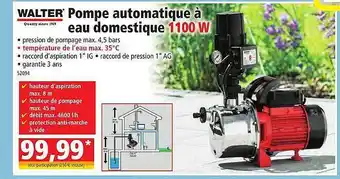 Norma Pompe Automatique à Eau Domestique Walter offre