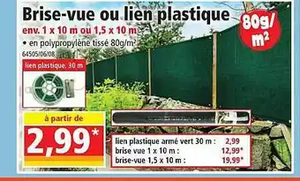 Norma Brise-vue Ou Lien Plastique offre