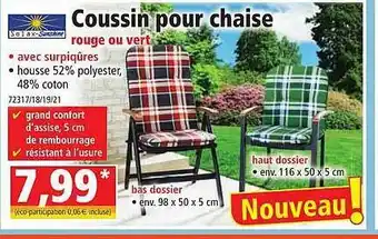 Norma Coussin Pour Chaise Solax offre
