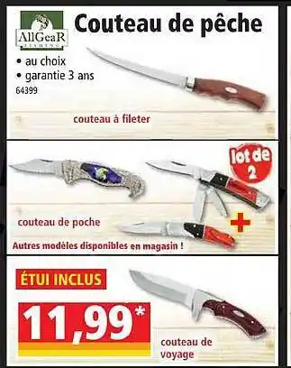 Norma Couteau De Pêche Allgear offre