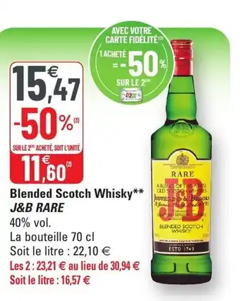 G20 Blended Scotch Whisky J&B Rare offre