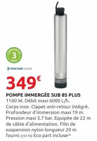 Rural Master Pompe immergée sub 8S plus offre