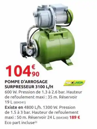 Rural Master Pompe d'arrosage surpresseur 3100 L/H offre
