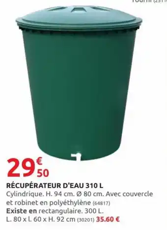 Rural Master Récupérateur d'eau 310 L offre