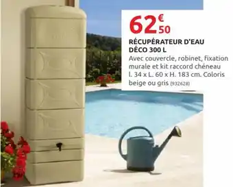 Rural Master Récupérateur d'eau déco 300 L offre