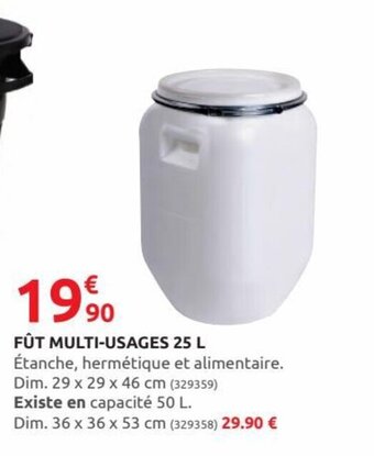 Rural Master Fût multi-usages 25 L offre