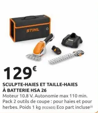 Rural Master Sculpte-haies et taille-haies à batterie HSA 26 offre