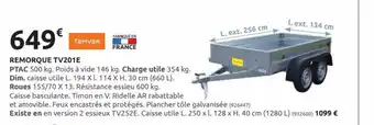 Rural Master Remorque TV201E offre