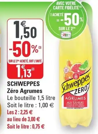 G20 Schweppes Zéro Agrumes offre