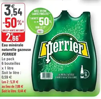 G20 Eau Minérale Naturelle Gazeuse Perrier offre