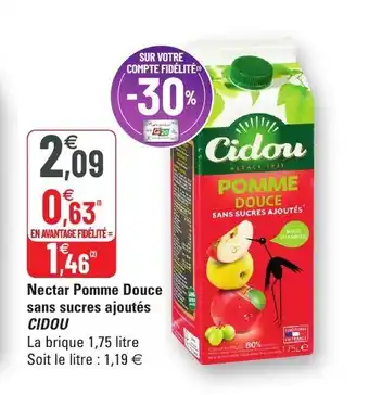 G20 Nectar Pomme Douce Sans sucres Ajoutés Cidou offre