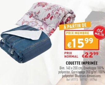 Trafic Couette imprimée offre