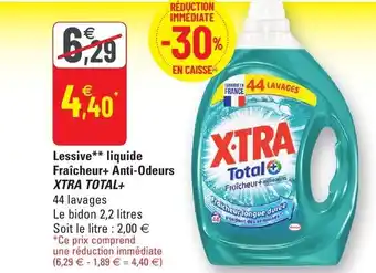 G20 Lessive Liquide Fraicheur+ Anti-Odeurs Xtra Total+ offre