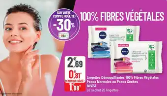 G20 Lingettes Démaquillantes 100% Fibres Végétales offre