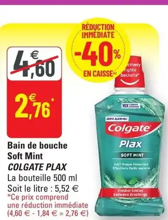 G20 Bain De Bouche Soft Mint Colgate Plax offre