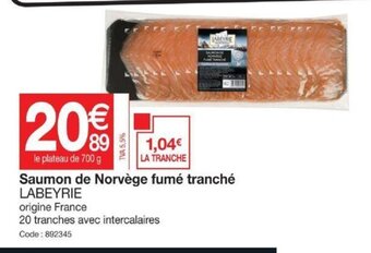 Promocash Saumon de Norvège Fumé Tranché offre