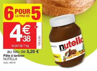 Promocash Nutella Pâte à Tartiner offre