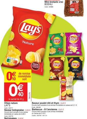 Promocash Lay's Chips Nature offre