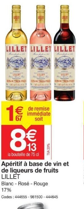 Promocash Lillet Apéritif à Base de Vin Et de Liqueurs de Fruits offre