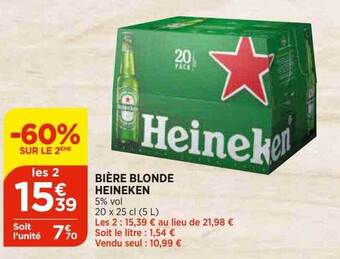 Bi1 Bière Blonde Heineken offre