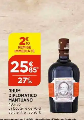 Bi1 Rhum Diplomatico Mantuano offre