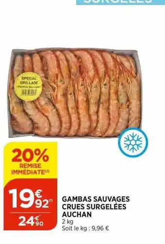 Bi1 Gambas Sauvages Crues Surgelées Auchan offre