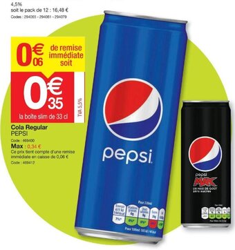 Promocash Pepsi Cola Regular offre