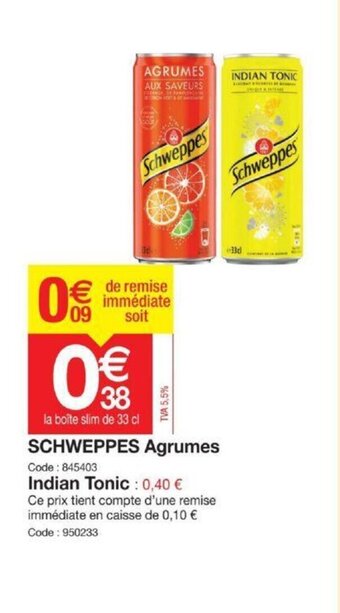 Promocash Schweppes Agrumes offre