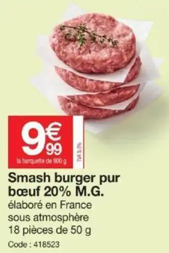 Promocash Smash Burger Pur Bœuf 20% M.G offre