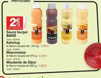 Promocash Sauce Burger Saxo offre