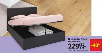 Conforama Lit Coffre Aston 140x190cm offre