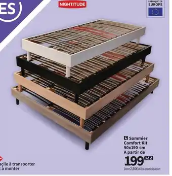 Conforama Sommier Comfort Kit 90x190cm offre