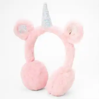 Cache-oreilles licorne à paillettes - rose
