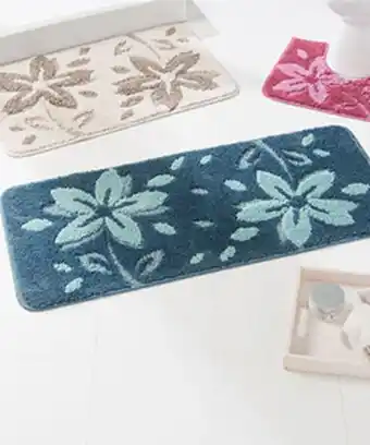 Tapis de bain motif fleurs, 3 dimensions