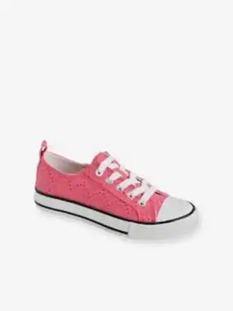 Vertbaudet Baskets fille en toile fantaisie - broderie anglaise rose offre