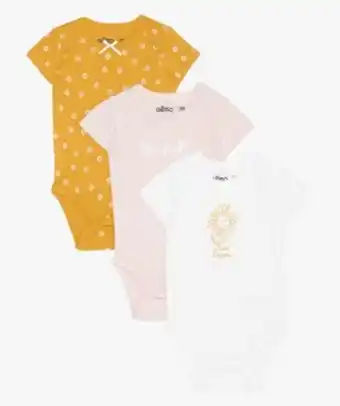 Gémo Body bébé à manches courtes et col us (lot de 3) vue1 - gemo - gemo offre
