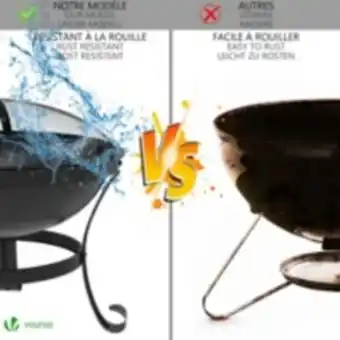 E.Leclerc Brico Brasero exterieur bbq avec couvercle en acier noir offre