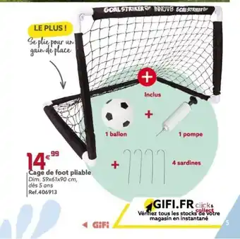 Gifi Cage de Foot Pliable offre